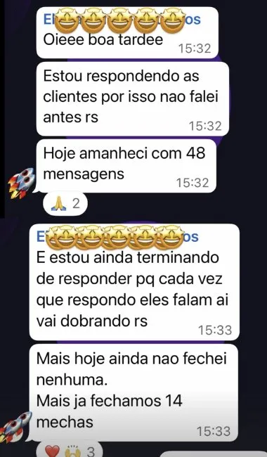 Print de conversa no WhatsApp: 48 mensagens em uma manhã